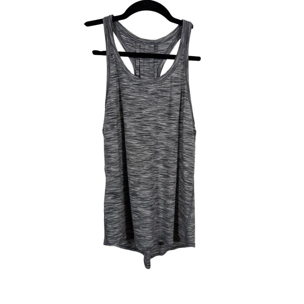Lululemon Yogi Everyday Tank Top Womens 6 Space Dye White Black Pima Cotton